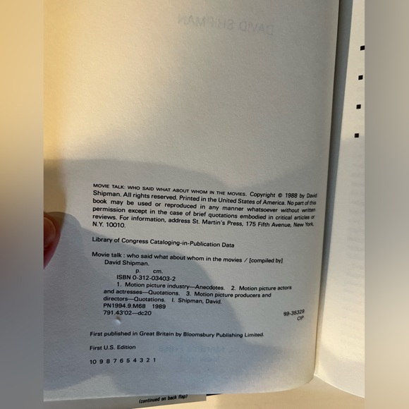 Movie Talk by David Shipman. Hardcover. First Edition. - Picture 6 of 7